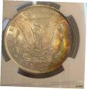 1885 モーガン シルバー ダラー - NGC MS 62、レインボー トーニング リバース 42361885 Morgan silver dollar - NGC MS 62, Rainbow Toning Reverse 4236(3)