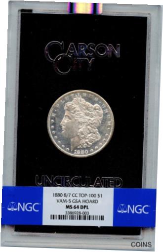 【極美品/品質保証書付】 アンティークコイン 硬貨 1880 8/7-CC TOP-100 Morgan Dollar NGC MS64DMPL VAM-5 GSA HOARD S$1 [送料無料] #oot-wr-012098-3551