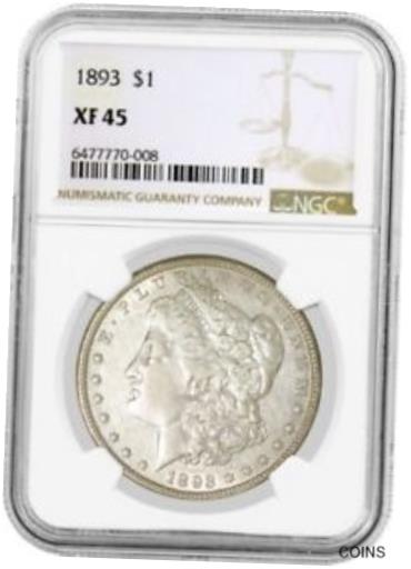 ڶ/ʼݾڽա ƥ    [̵] 1893 $1 Morgan Silver Dollar NGC XF45 Circulated Key Date Coin