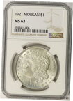 【極美品/品質保証書付】 アンティークコイン 硬貨 1921 $1 Morgan Dollar NGC MS63 [送料無料] #oot-wr-012098-4236