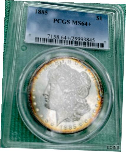 ڶ/ʼݾڽա ƥ    [̵] 1885 Morgan Silver Dollar NGC Certified MS-64+ Original Surfaces Rainbow Toning