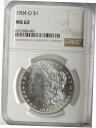 【極美品/品質保証書付】 アンティークコイン 銀貨 1904-O $1 MORGAN SILVER DOLLAR NGC MS62 #6571036-001 (MINT STATE / EYE APPEAL!) [送料無料] #sot-wr-012100-1860