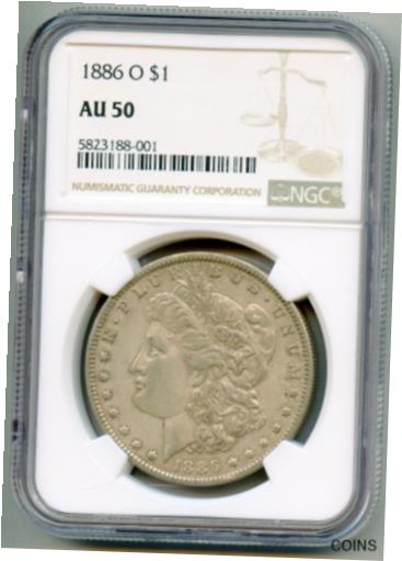 yɔi/iۏ؏tz AeB[NRC RC   [] 1886 O Morgan Silver Dollar NGC AU 50