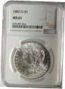 yɔi/iۏ؏tz AeB[NRC RC   [] 1883-O $1 MORGAN SILVER DOLLAR NGC MS61 #6541391-014 NICE MINT STATE COIN!