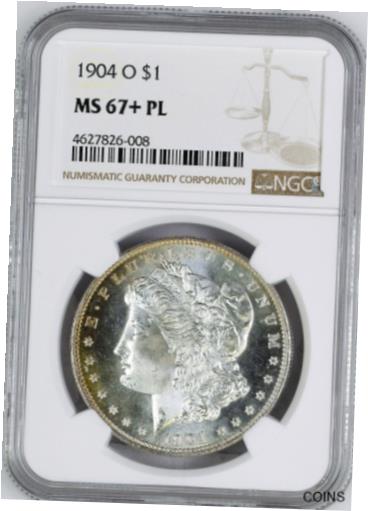 【極美品/品質保証書付】 アンティークコイン 硬貨 1904-O MORGAN S$1 NGC MS 67+ PL [送料無料] #oot-wr-012100-2842