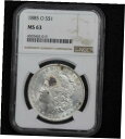 【極美品/品質保証書付】 アンティークコイン 硬貨 1885-O Morgan Dollar NGC MS-63 Spotty Coin Scuffed Case 1WX0 送料無料 oct-wr-012100-3206