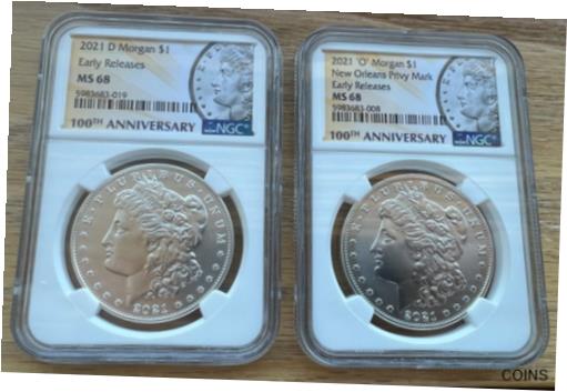 ڶ/ʼݾڽա ƥ    [̵] 2021 $1 Morgan Dollars NGC MS68 Denver &New Orleans Early Release with Box/COA