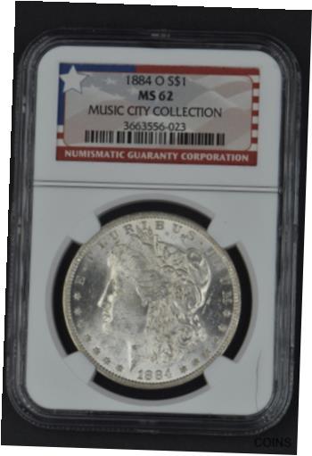 ڶ/ʼݾڽա ƥ  1884-O Morgan Silver Dollar $1 Music City Collection NGC MS62 [̵] #sot-wr-012100-3793