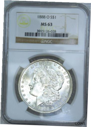 【極美品/品質保証書付】 アンティークコイン コイン 金貨 銀貨 [送料無料] 1888-O Morgan Silver Dollar NGC MS63 Blast White Greet Luster PQ #900G