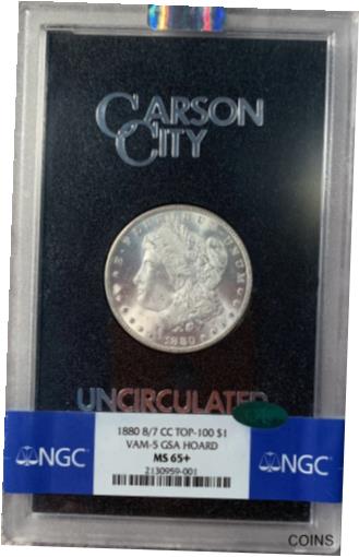 【極美品/品質保証書付】 アンティークコイン 銀貨 1880-CC 8/7 Top-100 Vam-5! GSA NGC/CAC MS65+ Morgan Silver Dollar [送料無料] #sot-wr-012101-1192