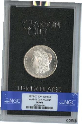 【極美品/品質保証書付】 アンティークコイン 硬貨 1878-CC TOP-100 Morgan Dollar VAM-11 GSA HOARD S$1 NGC MS65 [送料無料] #oot-wr-012101-1406
