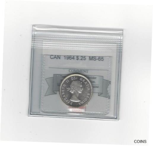yɔi/iۏ؏tz AeB[NRC RC   [] 1964 Coin Mart Graded Canadian, 25 Cent, **MS-65**