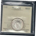 【極美品/品質保証書付】 アンティークコイン コイン 金貨 銀貨 [送料無料] 1942 Canada Twenty-Five Cents - ICCS MS-65 - Cert#XQQ108