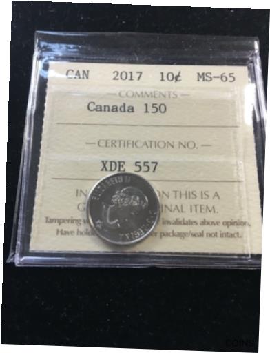 ڶ/ʼݾڽա ƥ    [̵] 2017 Canada 150, ICCS Graded Canadian, ?10 Cent, **MS-65**