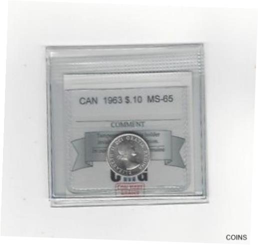 ڶ/ʼݾڽա ƥ    [̵] 1963 Coin Mart Graded Canadian, 10 Cent, **MS-65**