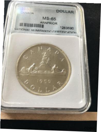  アンティークコイン コイン 金貨 銀貨  1950 Arnprior NNC Graded Canadian Silver Dollar **MS-65** SEE DESCRIPTION