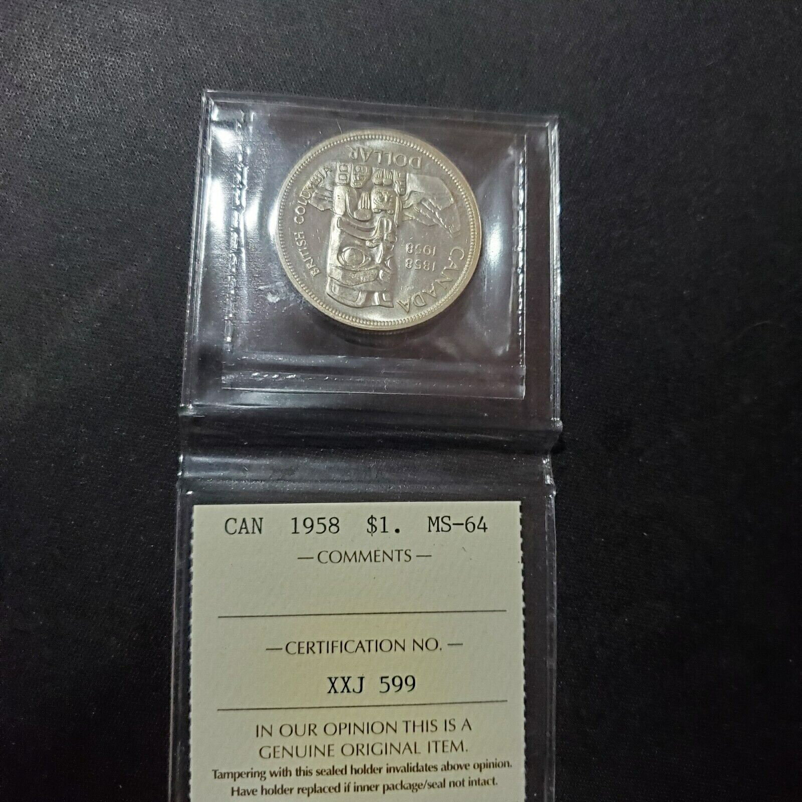 【極美品/品質保証書付】 アンティークコイン コイン 金貨 銀貨 送料無料 1958 Canada Queen Elizabeth II Silver Dollar 1 Certified ICCS MS64 XXJ 599