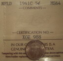 【極美品/品質保証書付】 アンティークコイン コイン 金貨 銀貨 [送料無料] Canada Newfoundland 1941C Silver 5 Cents - ICCS MS-64