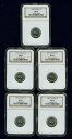 カナダ エリザベス 2 世 1955 5 セント硬貨、未流通品、NGC 認定 MS-64CANADA ELIZABETH II 1955 5 CENTS COI...