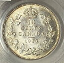 カナダ ジョージ V 10 セント 1913 小葉 - PCGS MS-64CANADA GEORGE V 10 CENTS 1913 SMALL LEAVES - PCGS MS-64(3)