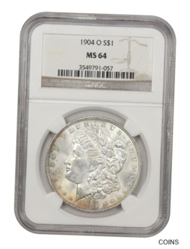 【極美品/品質保証書付】 アンティークコイン コイン 金貨 銀貨 [送料無料] 1904-O $1 NGC MS64 - Morgan Silver Dollar
