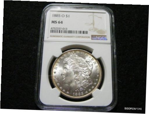 yɔi/iۏ؏tz AeB[NRC RC   [] 1885-O SILVER MORGAN DOLLAR * NGC MS 64