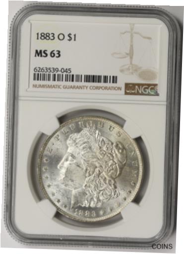 【極美品/品質保証書付】 アンティークコイン 銀貨 1883-O Morgan Dollar Silver $1 MS 63 NGC [送料無料] #sot-wr-012126-3808