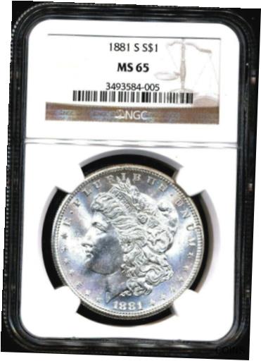 【極美品/品質保証書付】 アンティークコイン コイン 金貨 銀貨 [送料無料] 1881-S Morgan NGC MS-65 Shiny White Luster Silver Dollar Coin San Francisco Mint