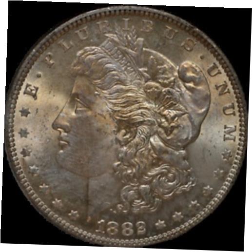 【極美品/品質保証書付】 アンティークコイン コイン 金貨 銀貨 送料無料 1882-P Morgan Silver Dollar NGC MS65 Light Golden Toning Obverse