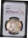 1887 モーガン シルバー ドル コイン NGC MS65 素敵な色合い1887 MORGAN SILVER DOLLAR COIN NGC MS65 NICELY TONED(3)