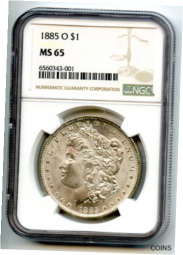  アンティークコイン コイン 金貨 銀貨  1885-O $1 Morgan Silver Dollar Blast White NGC MS 65