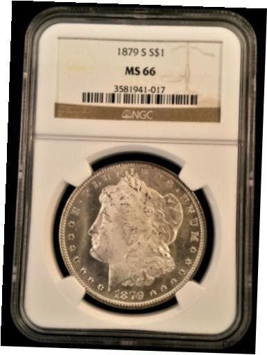  アンティークコイン コイン 金貨 銀貨  Blue Chip Quality 1879-S Morgan Silver Dollar NGC MS66 Wow! AM004