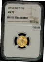 1993 G$5 1/10 オンス ゴールド アメリカン イーグル - パーフェクト キー デイト コイン - NGC MS 70 - G13851993 G$5 1/10 oz Gold American Eagle - Perfect Key Date Coin - NGC MS 70 - G1385(3)