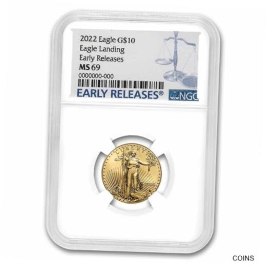 【極美品/品質保証書付】 アンティークコイン コイン 金貨 銀貨 [送料無料] 2022 1/4 oz American Gold Eagle MS-69 NGC (Early Releases)