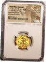 ゴールド ソリダス ビザンチン帝国 コンスタンス II AD 641-668 認定 NGC MSGold Solidus Byzantine Empire Co...