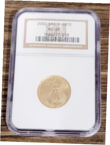 yɔi/iۏ؏tz AeB[NRC RC   [] 2002 American Gold Eagle Coin 1/4 oz G$10 - NGC MS69