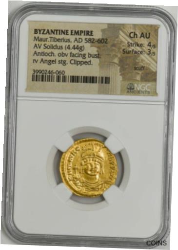  アンティークコイン コイン 金貨 銀貨  Byzantine Gold Maur. Tiberius AV Solidus (4.44g) Ch AU NGC 944619-51