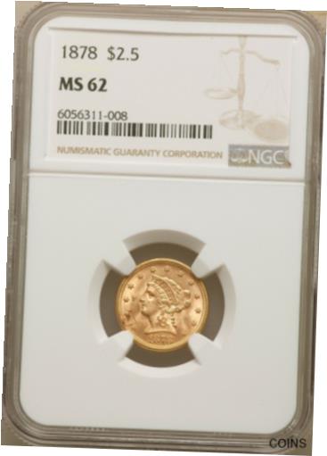 ץʡɥ꥽㤨֡ڶ/ʼݾڽա ƥ    [̵] 1878 LIBERTY HEAD QUARTER EAGLE $2.5 GOLD NGC MS62פβǤʤ266,000ߤˤʤޤ