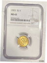 【極美品/品質保証書付】 アンティークコイン コイン 金貨 銀貨 [送料無料] 1903 P Gold Quarter Eagles NGC MS-62