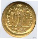  アンティークコイン コイン 金貨 銀貨  Gold Byzantine Coin, Justinian I, 527-565 AD, NGC certified AU, Money of Bible