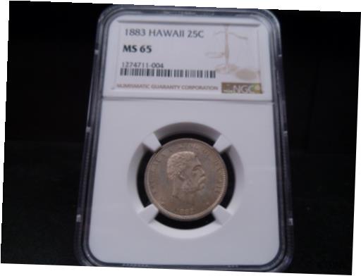 yɔi/iۏ؏tz AeB[NRC RC   [] 1883 MS65 Hawaii Quarter Dollar NGC Certified Gem - Bright/Light Gold/PQ