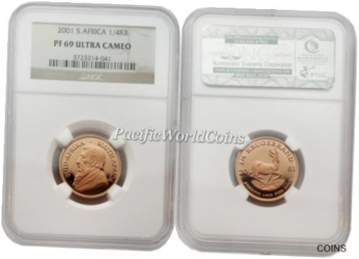 ڶ/ʼݾڽա ƥ    [̵] South Africa 2001 1/4 Krugerrand 1/4 oz Gold NGC PF 69 Ultra Cameo Sku# 2246