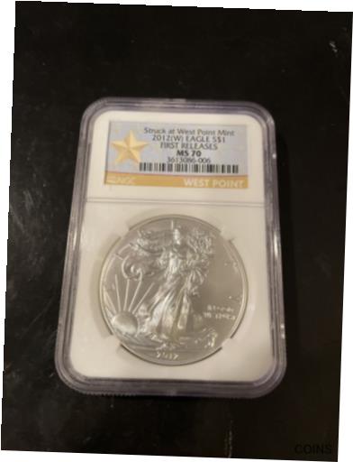 楽天金銀プラチナ　ワールドリソース【極美品/品質保証書付】 アンティークコイン コイン 金貨 銀貨 [送料無料] 2012（W） $1 Am. Silver Eagle NGC MS70 First Releases Struck at West Point Mint