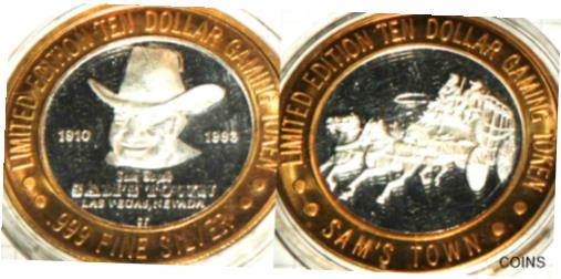  アンティークコイン コイン 金貨 銀貨  Sam's Town 1993 Casino Las Vegas Silver Strike1990s 999 Uncirculated StageCoach