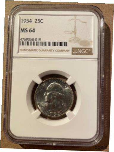 ڶ/ʼݾڽա ƥ    [̵] USA 1954 25 Cents Quarter NGC MS 64 - Silver - Washington