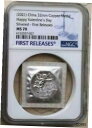 NGC MS70 中国銀メッキ銅ホログラフィック メダル - 愛 - ハッピー バレンタイン デー (FR)NGC MS70 China Silvered Cu Holographic Medal - Love -Happy Valentine's Day (FRs)
