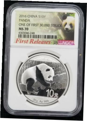 【極美品/品質保証書付】 アンティークコイン コイン 金貨 銀貨 送料無料 2016 China Silver Panda NGC MS70 First Releases One Of First 30,000 Struck