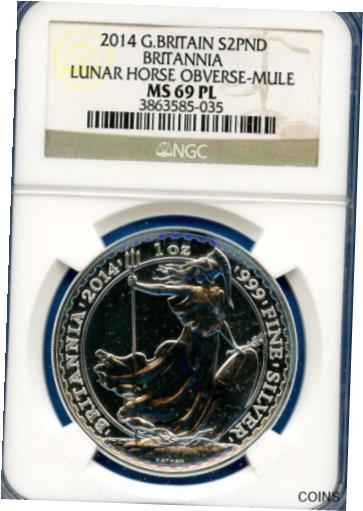 yɔi/iۏ؏tz AeB[NRC RC   [] 2014 NGC Great Britain S2PND MS69 PL ?2 Pound Lunar Horse Obverse Mule MS-69-PL