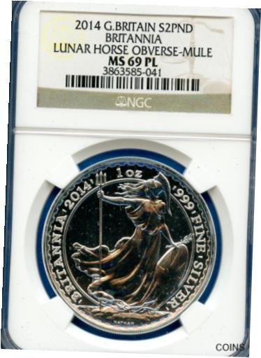 yɔi/iۏ؏tz AeB[NRC RC   [] 2014 NGC Great Britain S2PND MS69 PL ?2 Pound Lunar Horse Obverse Mule MS-69-PL