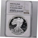 2020-W V75 シルバー イーグル $1 第二次世界大戦の秘密マーク NGC 認定 PF 70 ウルトラ カメオ2020-W V75 Silver Eag...